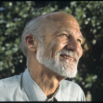 Stanley Hauerwas with sunshine on his face
